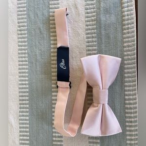 Pink Satin Bow Tie